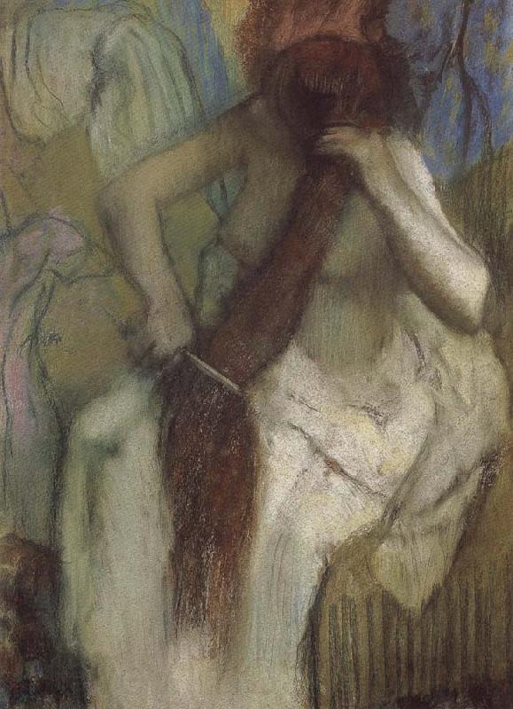 Edgar Degas The woman doing up her hair Norge oil painting art